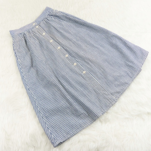 Madewell Dresses & Skirts - Madewell Button Front Palisade Blue, White Stripe